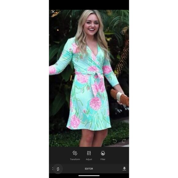 Lilly Pulitzer Sz S MERIDIAN Floral Wrap Dress - Picture 2 of 10